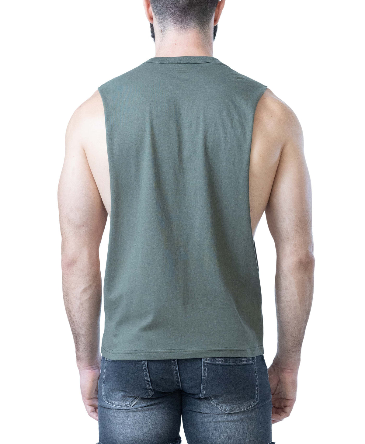 NASTY PIG BRANDMARK SHREDDER TANK TOP 3.0 - ARMY GREEN/SHARK GREY/WHITE