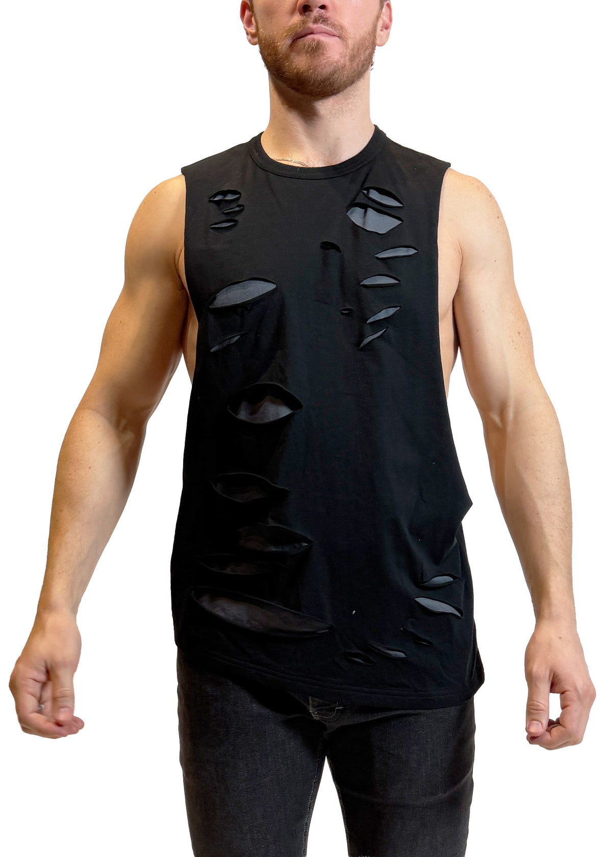 NASTY PIG CHAOS LONG SHREDDER TANK TOP - BLACK - S