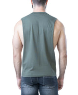 NASTY PIG BRANDMARK SHREDDER TANK TOP 3.0 - ARMY GREEN/SHARK GREY/WHITE