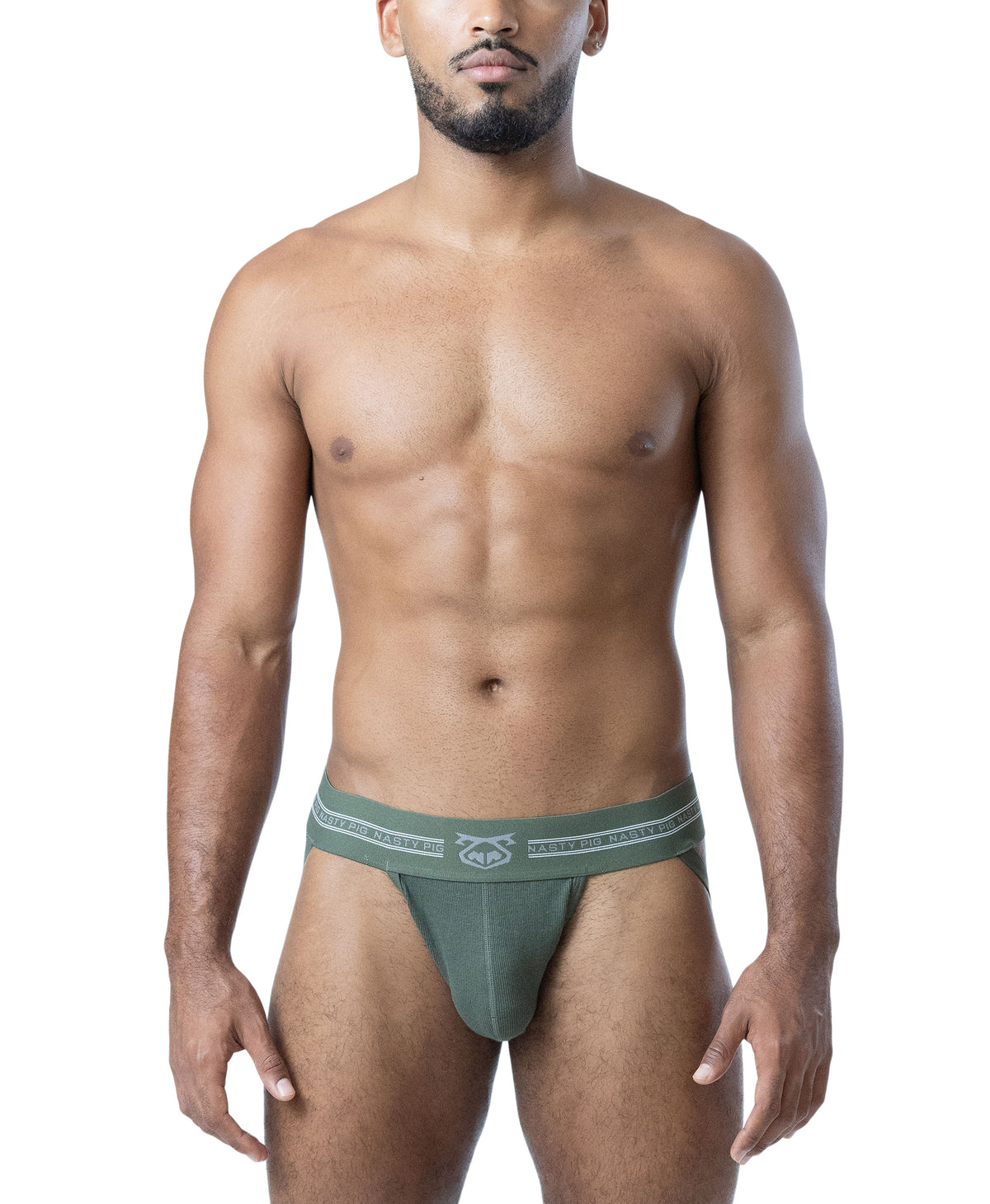 NASTY PIG CORE JOCK STRAP 3.0 - ARMY GREEN/SHARK GREY/WHITE