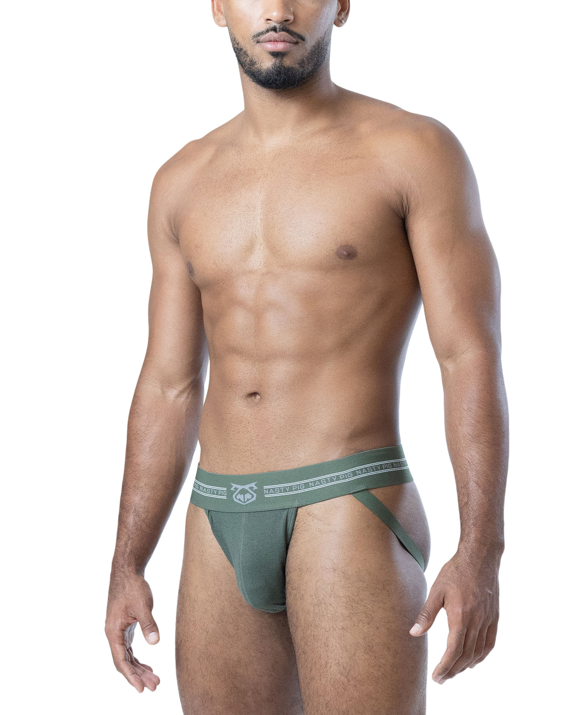 NASTY PIG CORE JOCK STRAP 3.0 - ARMY GREEN/SHARK GREY/WHITE
