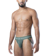 NASTY PIG CORE JOCK STRAP 3.0 - ARMY GREEN/SHARK GREY/WHITE