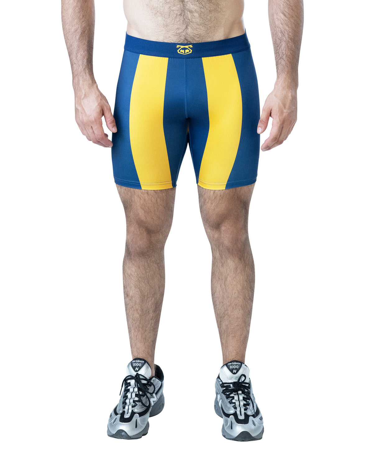 NASTY PIG DEADLIFT COMPRESSION SHORT - CADET BLUE/GOLDENROD