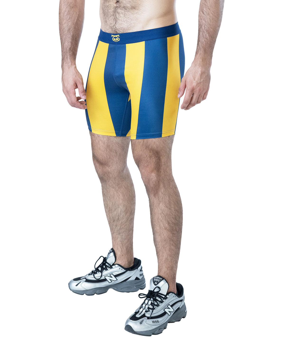 NASTY PIG DEADLIFT COMPRESSION SHORT - CADET BLUE/GOLDENROD