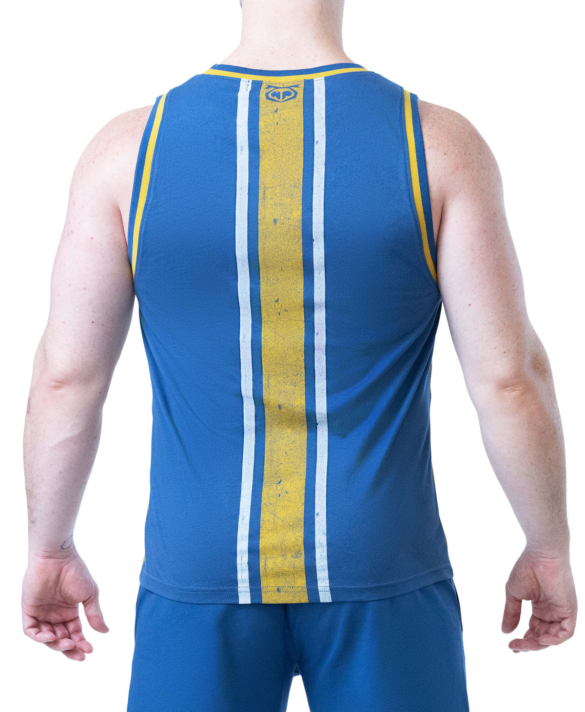 NASTY PIG DEADLIFT TANK TOP - CADET BLUE/GOLDENROD/WHITE