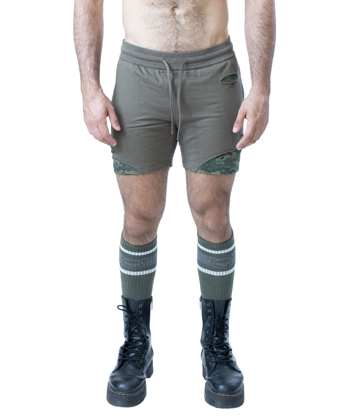 NASTY PIG SHRED RUGBY SHORT - ARMY GREEN
