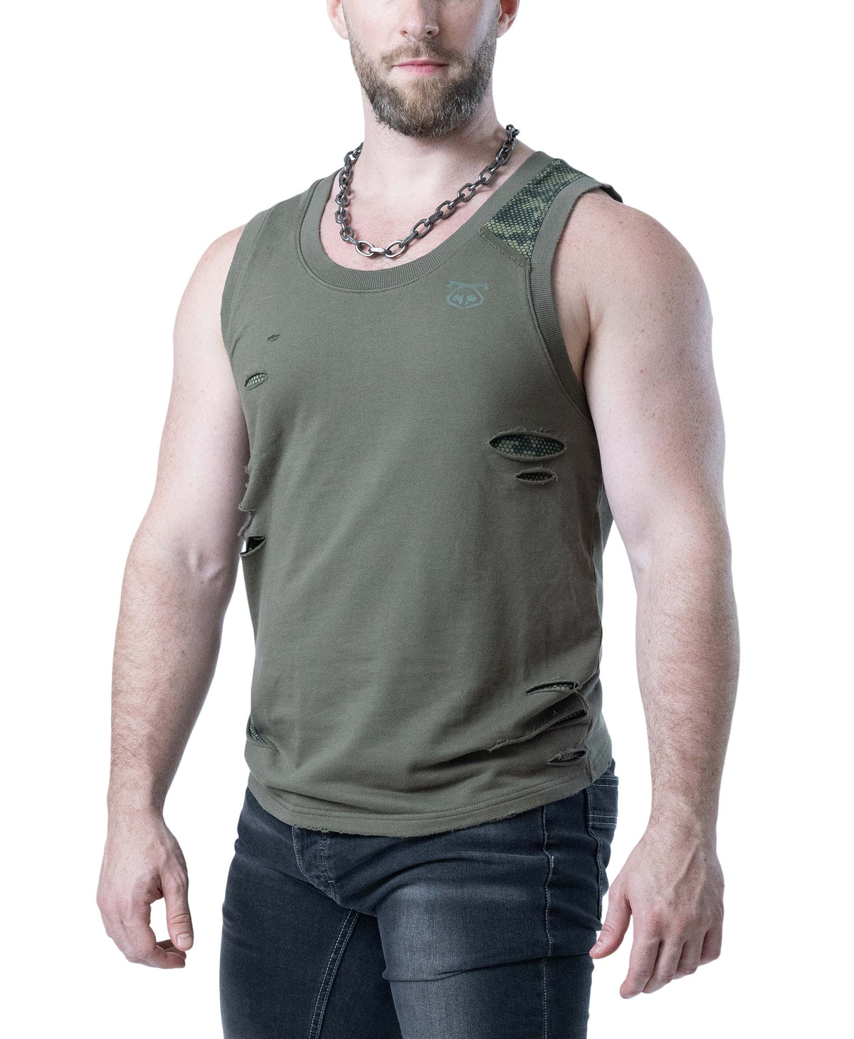 NASTY PIG SHRED TANK TOP - ARMY GREEN