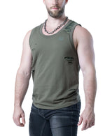 NASTY PIG SHRED TANK TOP - ARMY GREEN