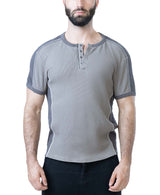 NASTY PIG THERMO HENLEY SHIRT - SHARK GREY/FOSSIL GREY