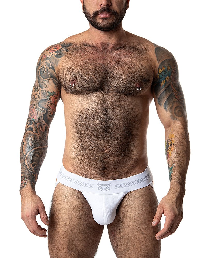NASTY PIG CORE JOCK STRAP - WHITE/GREY